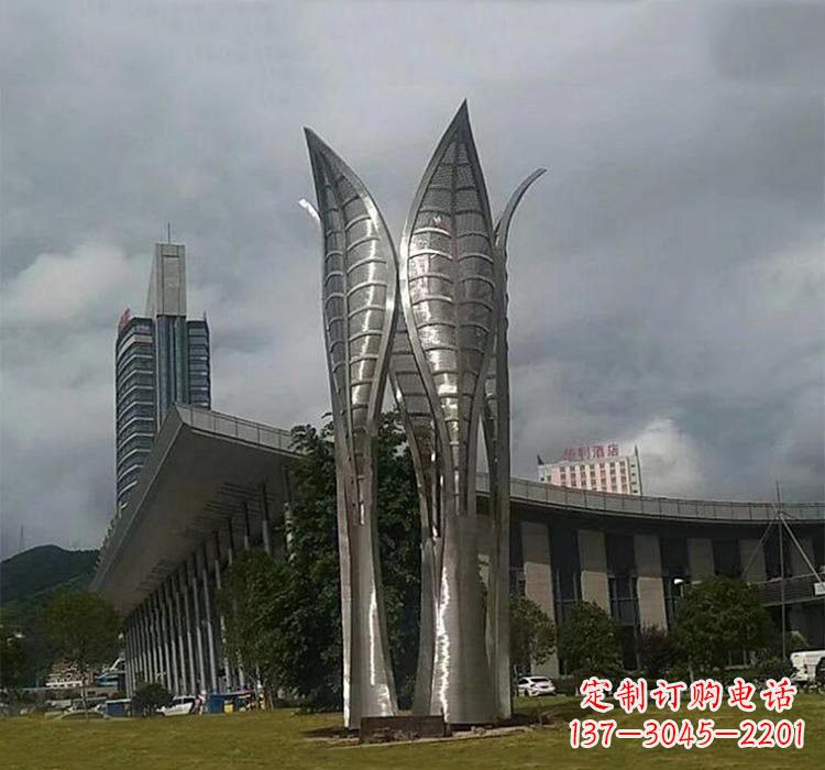 贵州不锈钢公园大型树叶雕塑精美绝伦