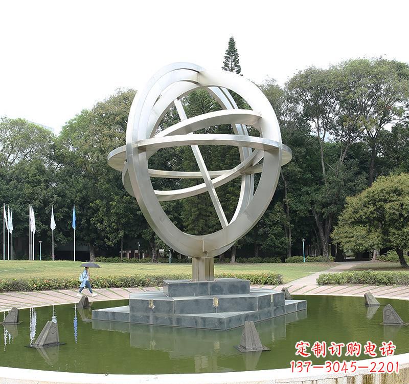 贵州不锈钢地球仪雕塑把地球放在手中