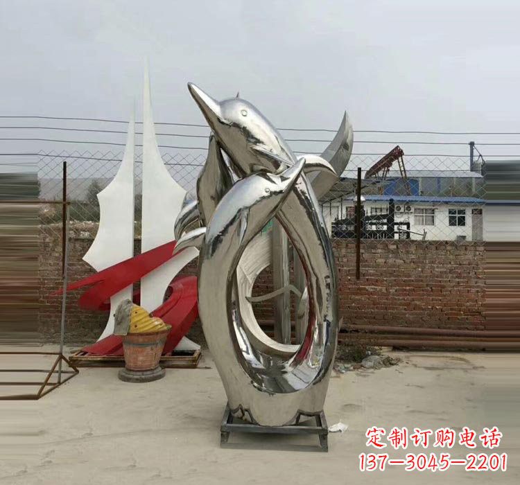 贵州不锈钢海豚雕塑——象征着动物自由的象征
