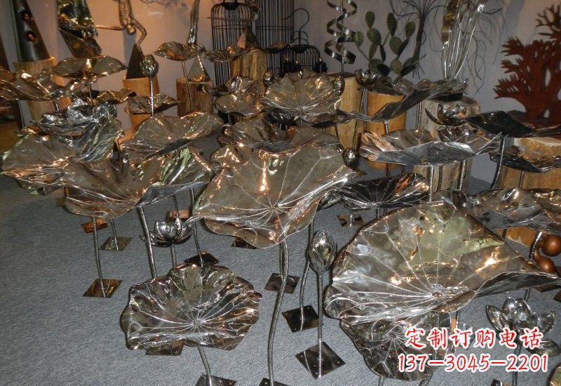贵州不锈钢荷叶雕塑——缔造美丽公园