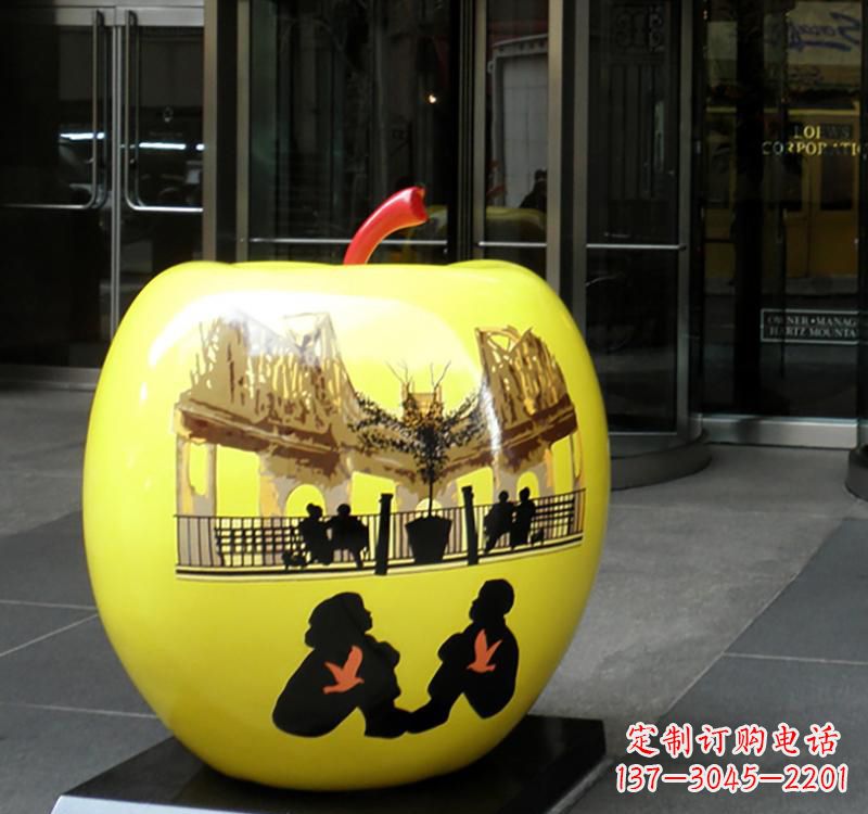 贵州不锈钢苹果雕塑——一座精美的公园景观