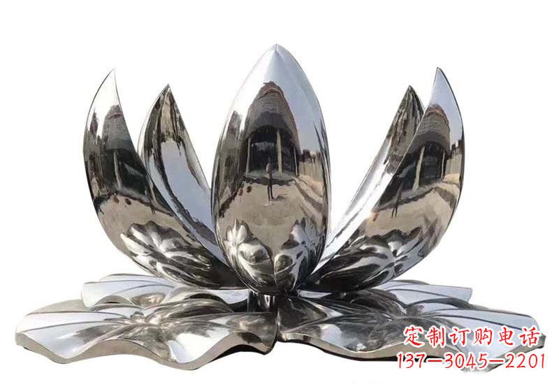 贵州不锈钢公园镜面莲花雕塑光彩夺目