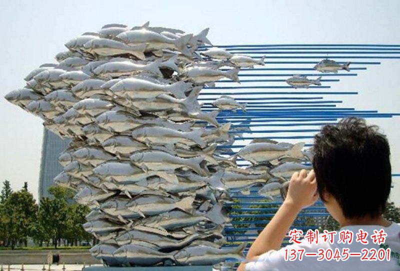 贵州不锈钢公园鲤鱼雕塑传承传统文化