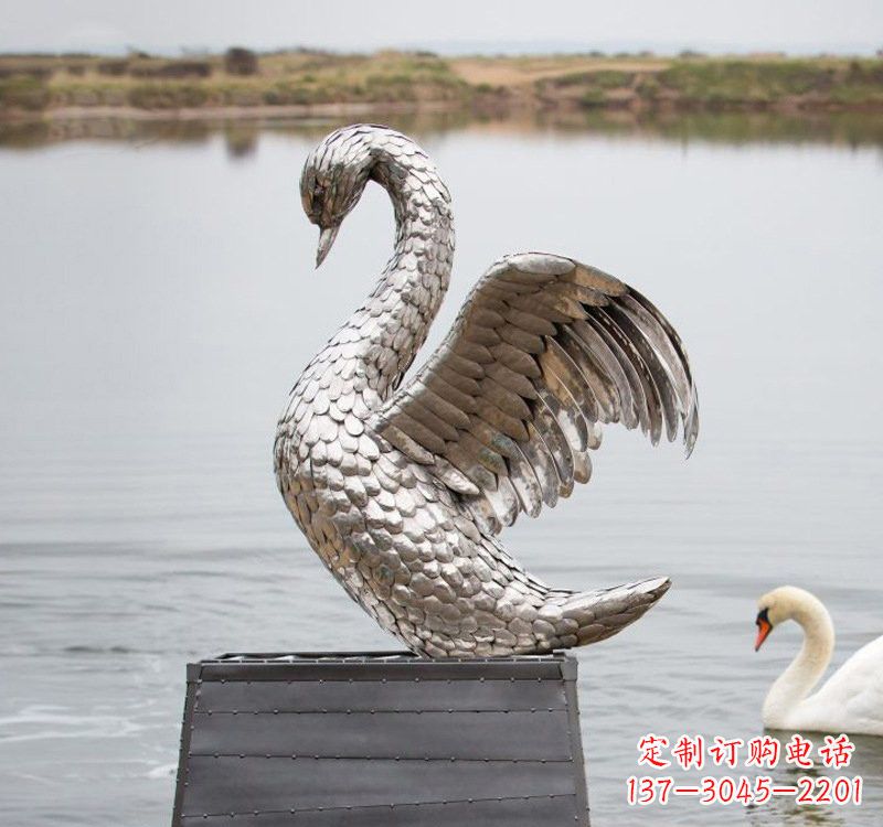 贵州不锈钢雕刻的优雅天鹅