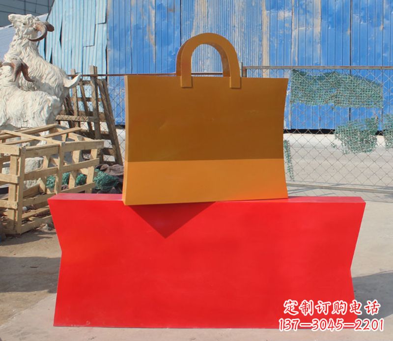 贵州精美不锈钢购物袋雕塑