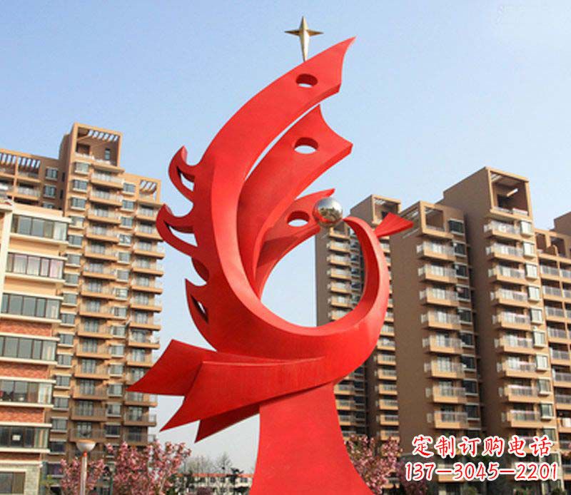 贵州凤凰雕塑不锈钢广场的精美景观
