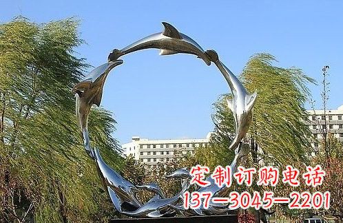 贵州不锈钢海豚雕塑美的化身
