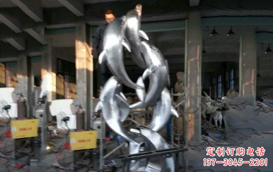 贵州不锈钢海豚雕塑漂亮的海洋艺术品