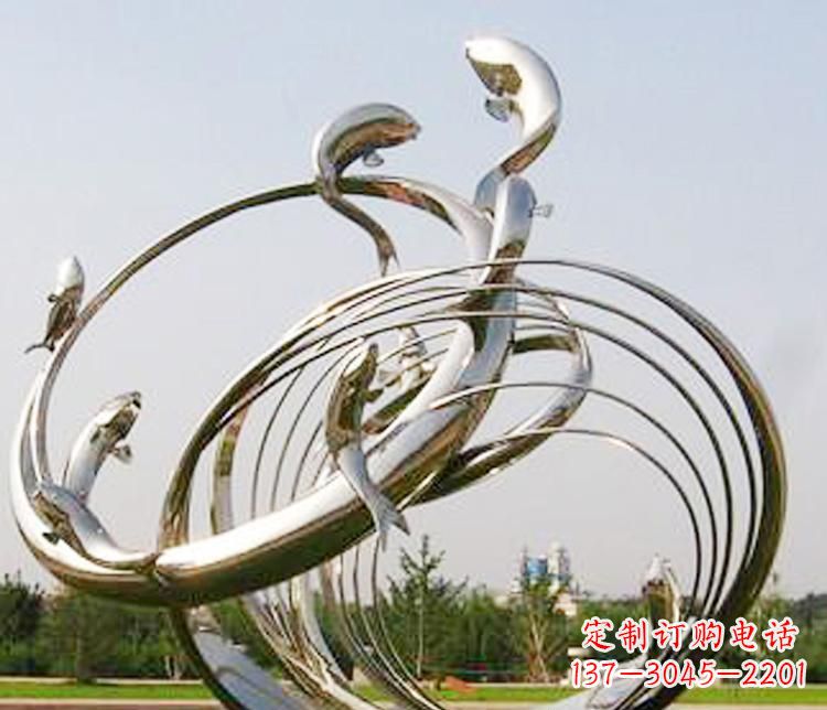 贵州不锈钢海豚雕塑美丽而又神秘