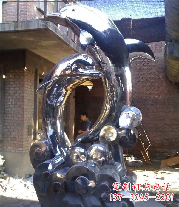 贵州不锈钢海豚美观动态的雕塑