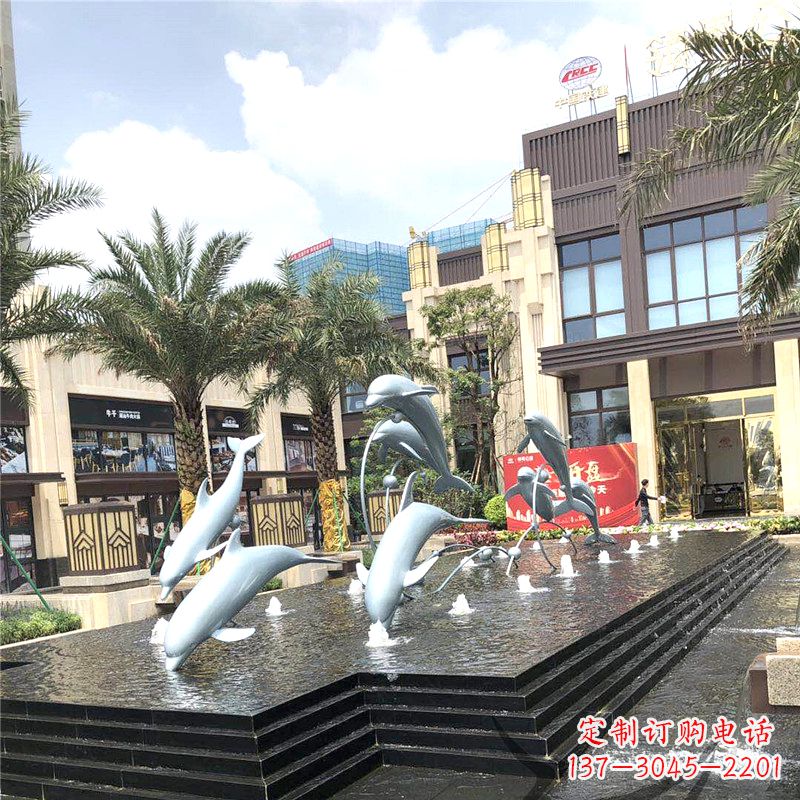 贵州精美海豚喷泉,点缀城市企业街道