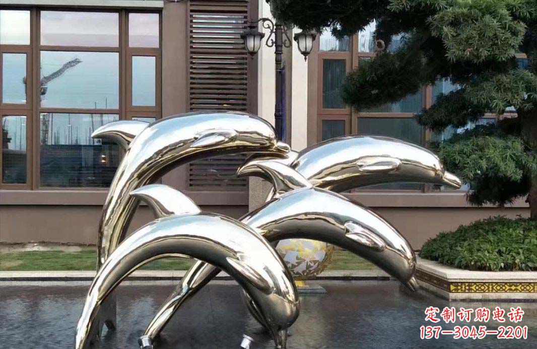 贵州不锈钢海豚跳跃雕塑精美绝伦