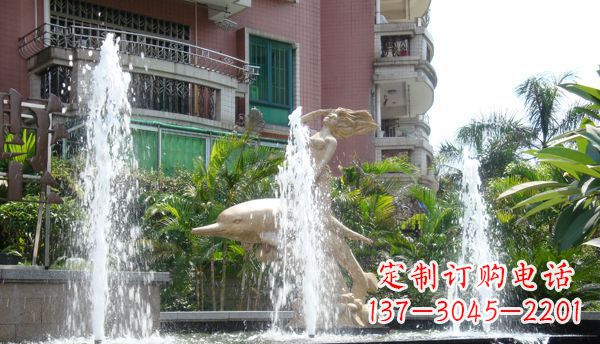 贵州不锈钢海豚喷泉雕塑精美的海洋艺术