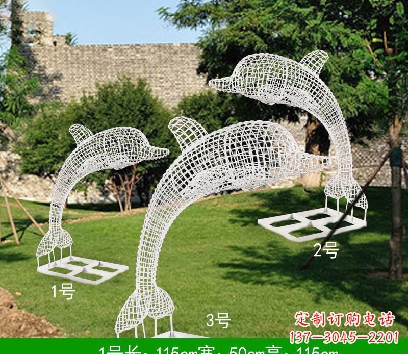 贵州不锈钢海豚组合雕塑精美的艺术品