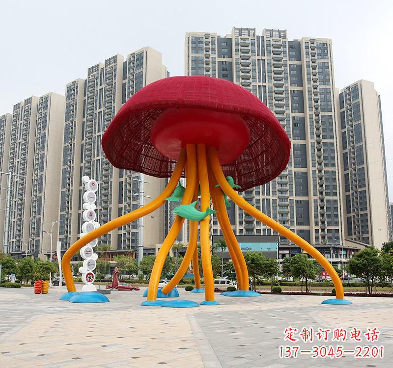 贵州不锈钢海洋水母动物雕塑精美绝伦