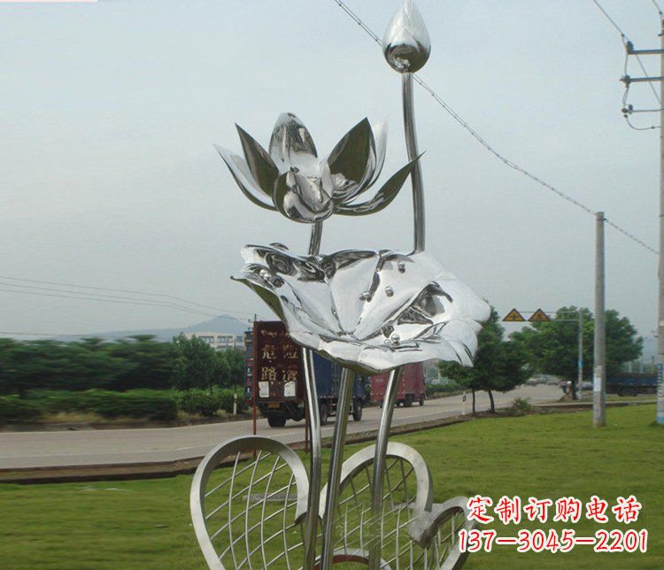 贵州精美不锈钢荷叶雕塑
