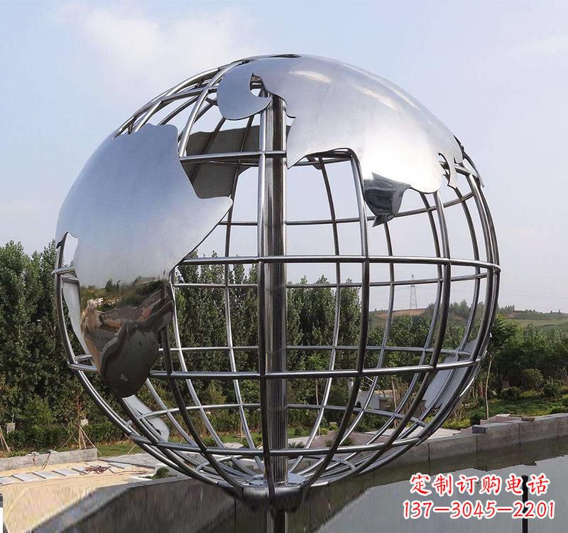贵州不锈钢户外地球仪雕塑一件既美观又能提醒人们环保的艺术品