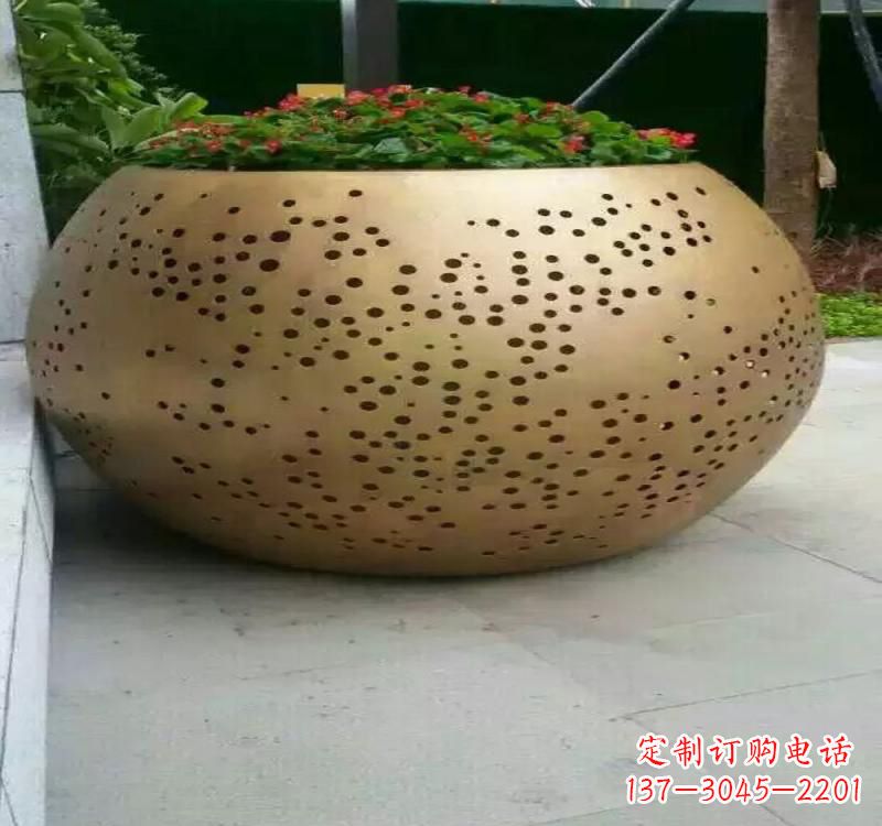 贵州不锈钢户外花盆雕塑美观耐用的室外装饰