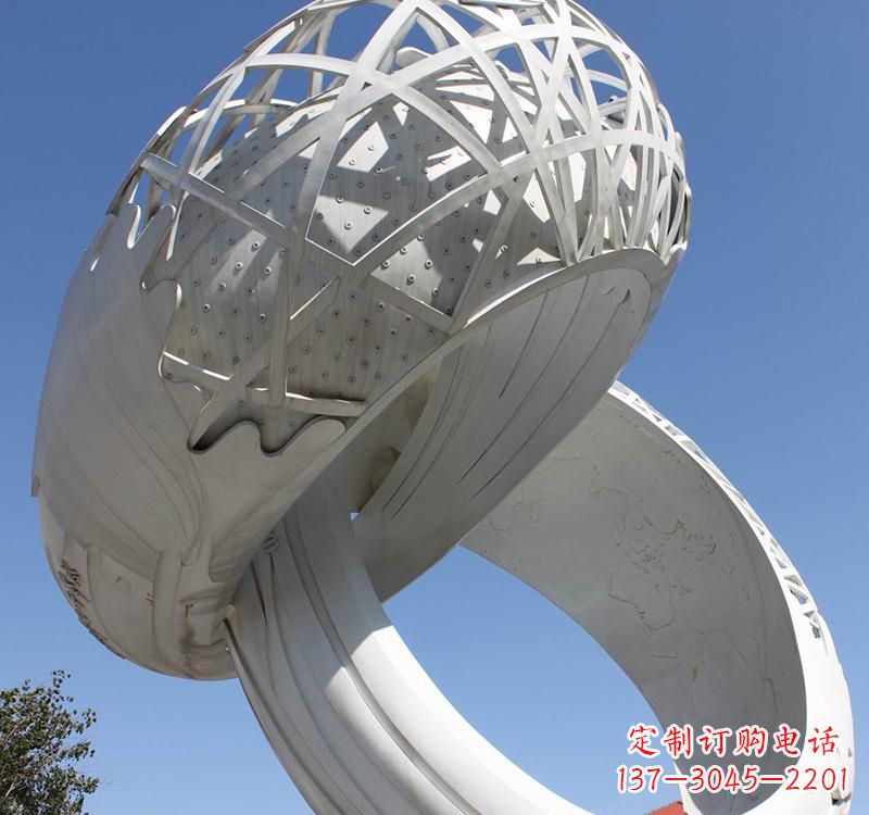 贵州不锈钢户外婚庆戒指雕塑婚礼永恒的记忆