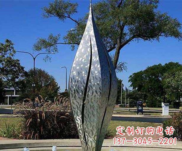 贵州不锈钢花骨朵喷泉雕塑精致细节展现精美艺术