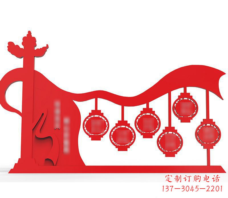 贵州灯笼雕塑传承社会主义核心价值观
