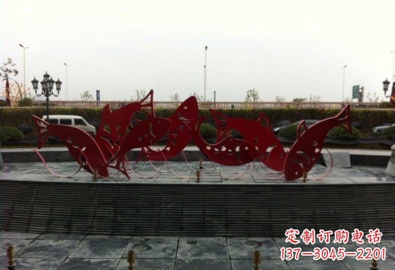 贵州不锈钢剪纸鲤鱼雕塑精巧美观
