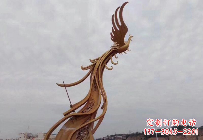 贵州不锈钢凤凰雕塑精致美观