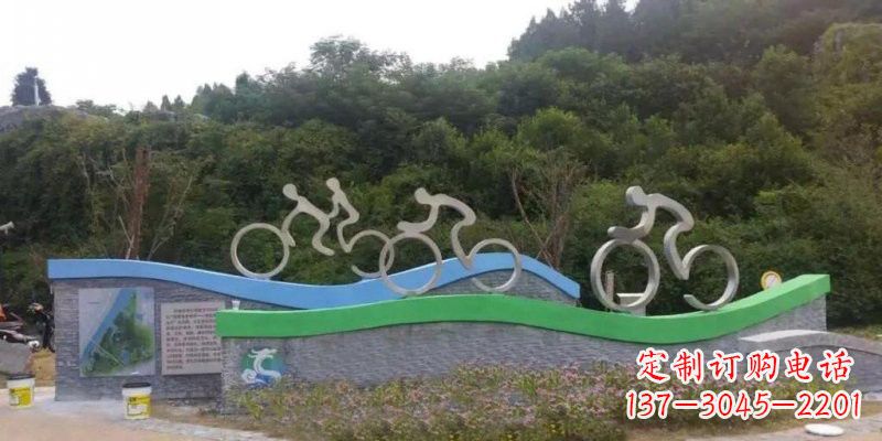贵州不锈钢自行车雕塑——给景区增添一抹绚烂