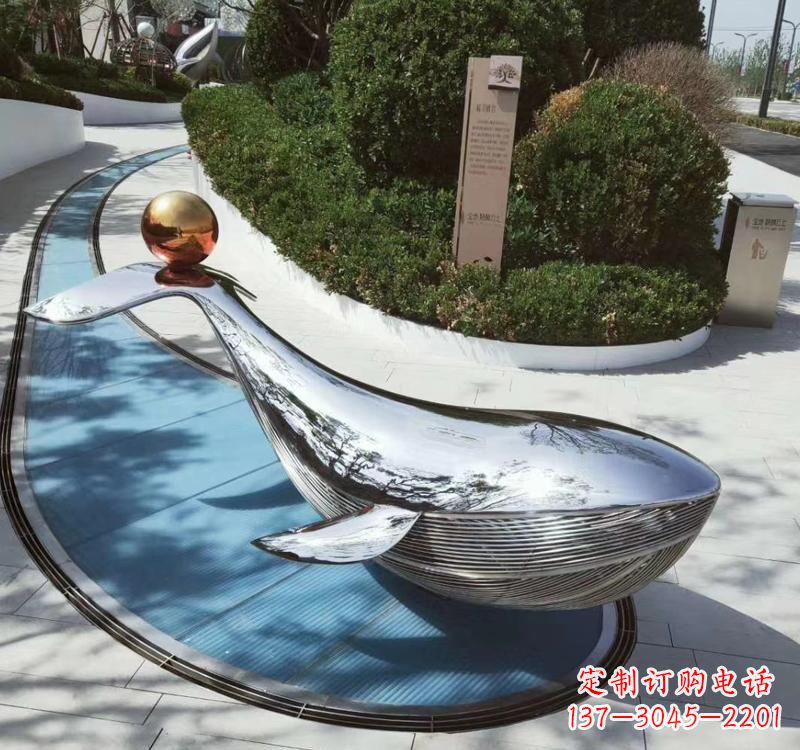 贵州精美不锈钢海豚雕塑