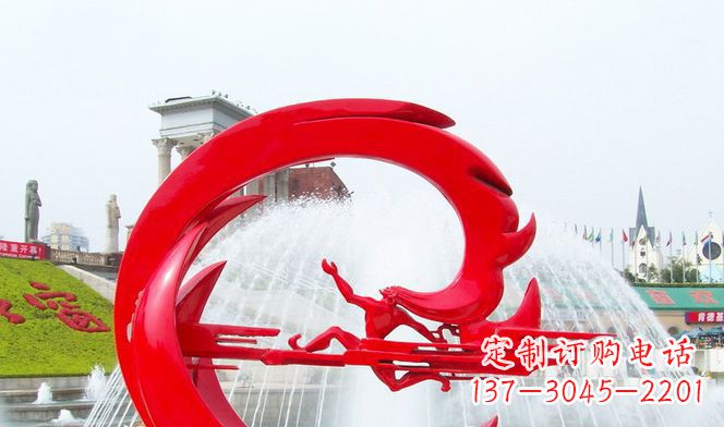 贵州夸父的传奇不锈钢雕塑