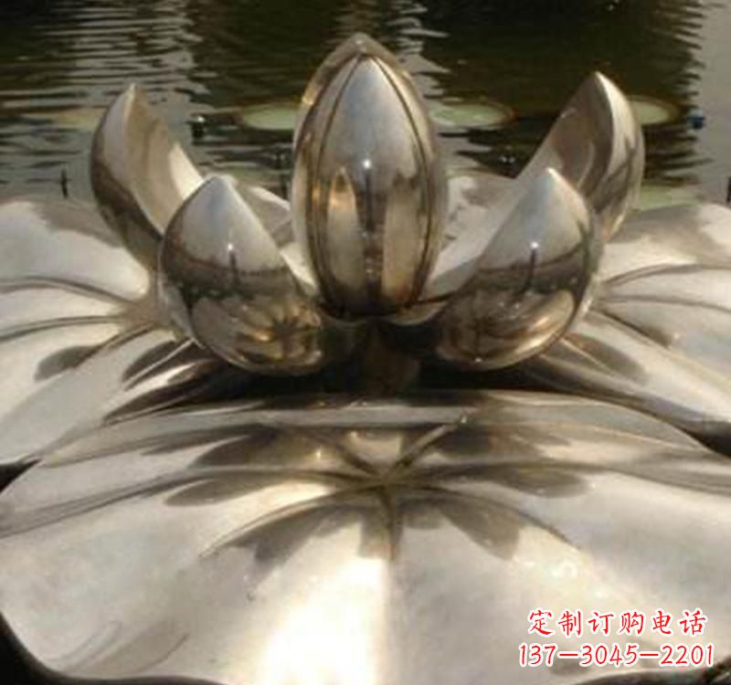贵州不锈钢莲花喷泉雕塑艺术结合新技术