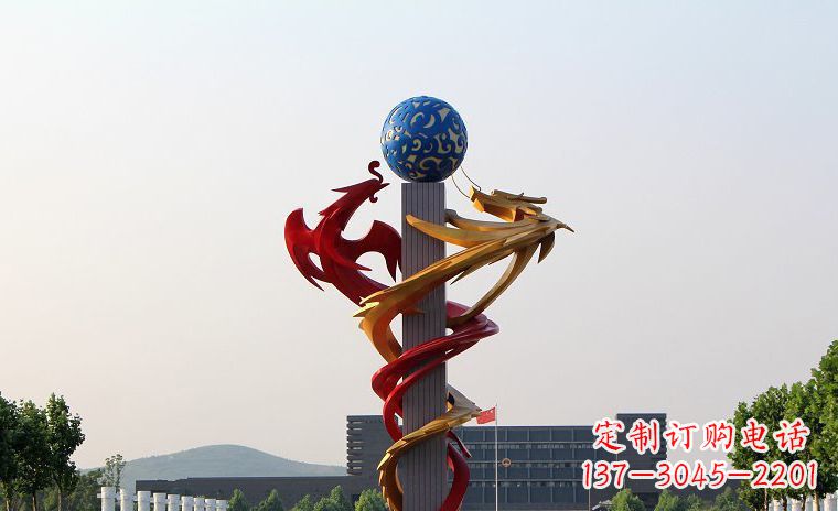 贵州龙凤呈祥一对不锈钢雕塑的精彩展示