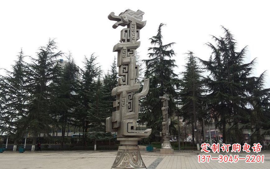 贵州不锈钢龙柱雕塑引领公共景观