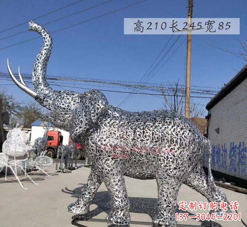 贵州不锈钢镂空大象雕塑精美绝伦的艺术品