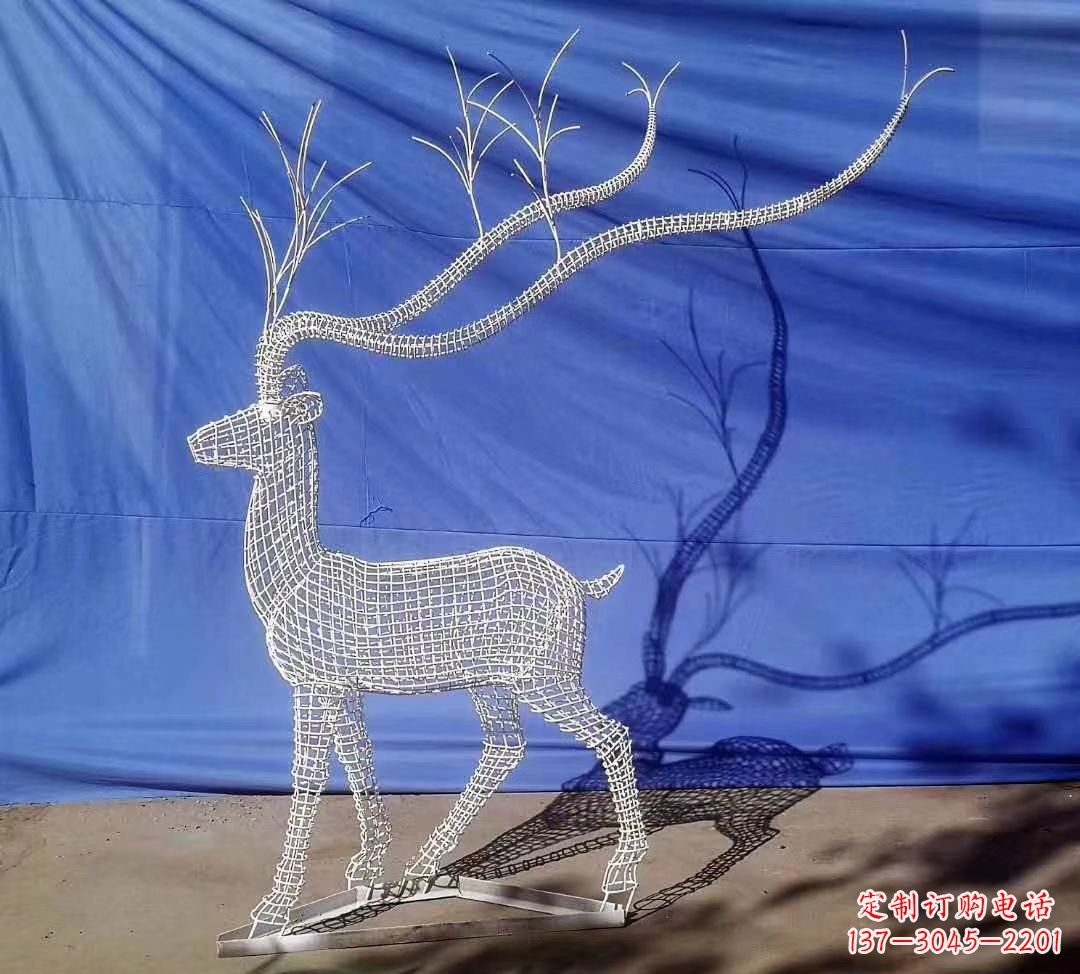 贵州不锈钢麋鹿雕塑精美的景观装饰品