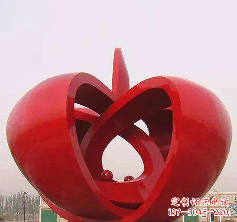 贵州不锈钢镂空苹果雕塑精致美观的艺术品