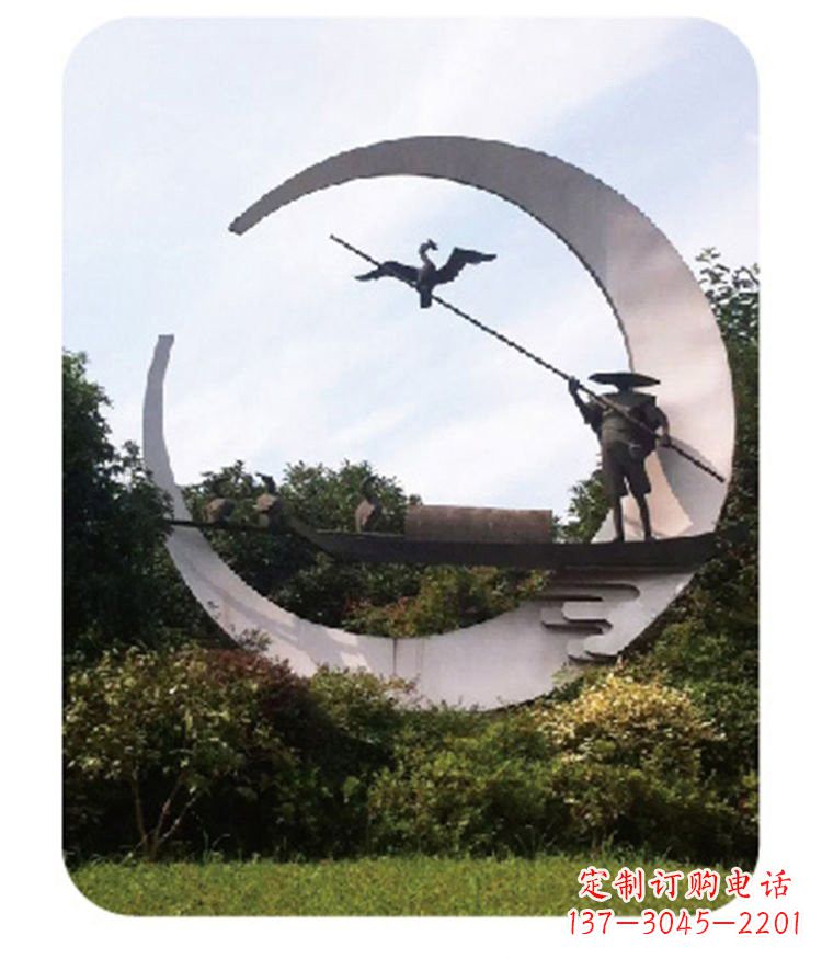 贵州不锈钢鸬鹚雕塑