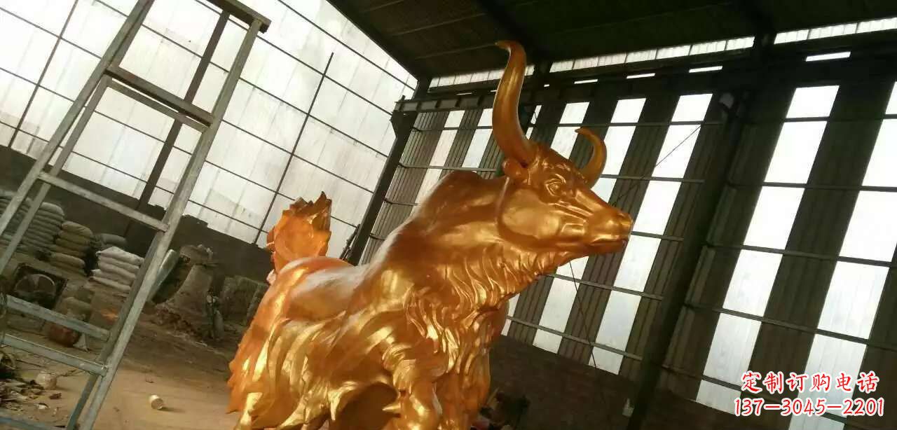贵州精美不锈钢牦牛钛金雕塑