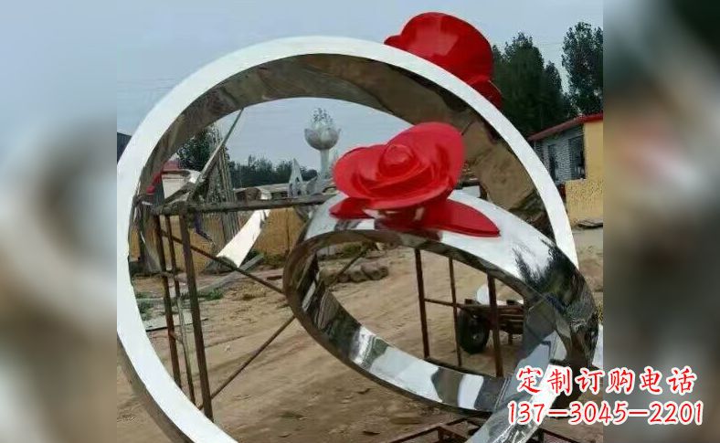 贵州不锈钢玫瑰花戒指雕塑