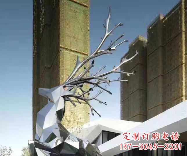 贵州梅花鹿雕塑美丽的景观和动物雕塑