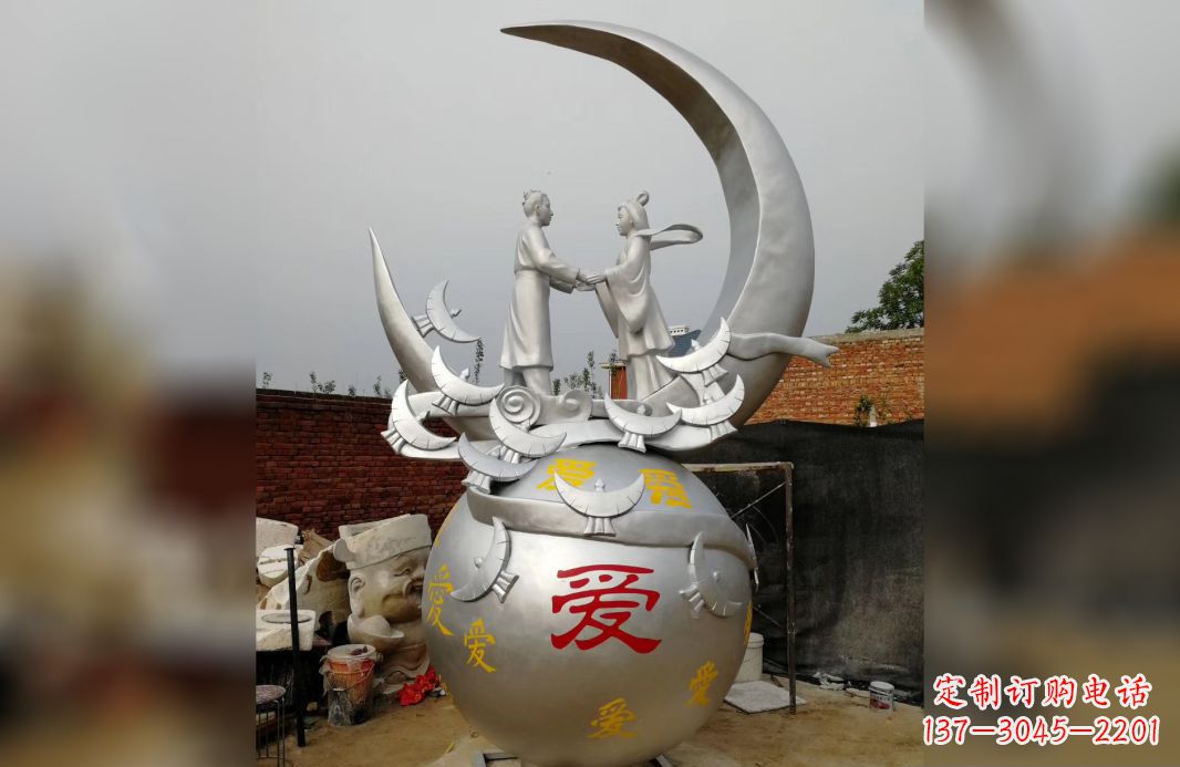 贵州不锈钢牛郎织女雕塑爱情永存