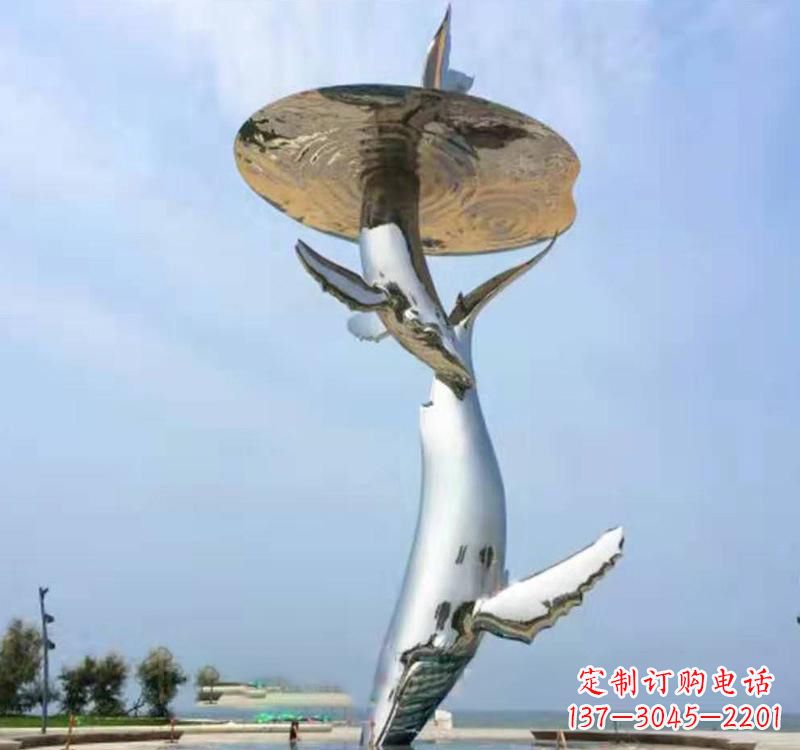 贵州不锈钢海豚雕塑精美的艺术品