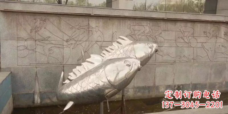 贵州不锈钢鲤鱼雕塑精美的艺术品