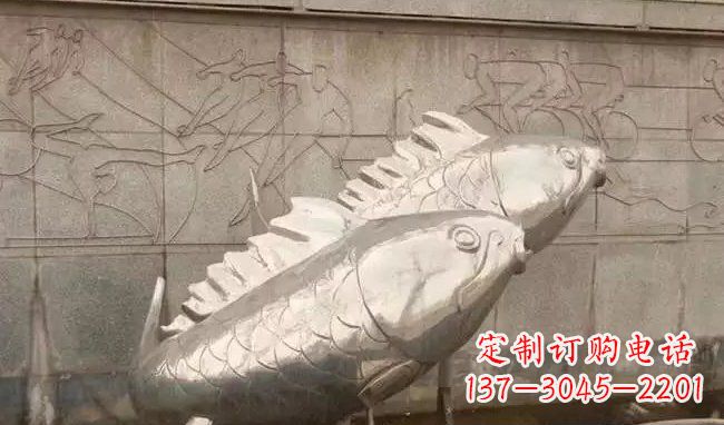 贵州不锈钢喷泉鱼雕塑美丽装点城市