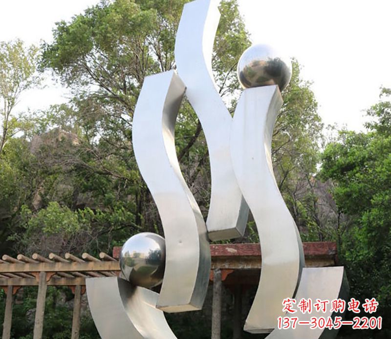 贵州景观雕塑现代不锈钢飘带