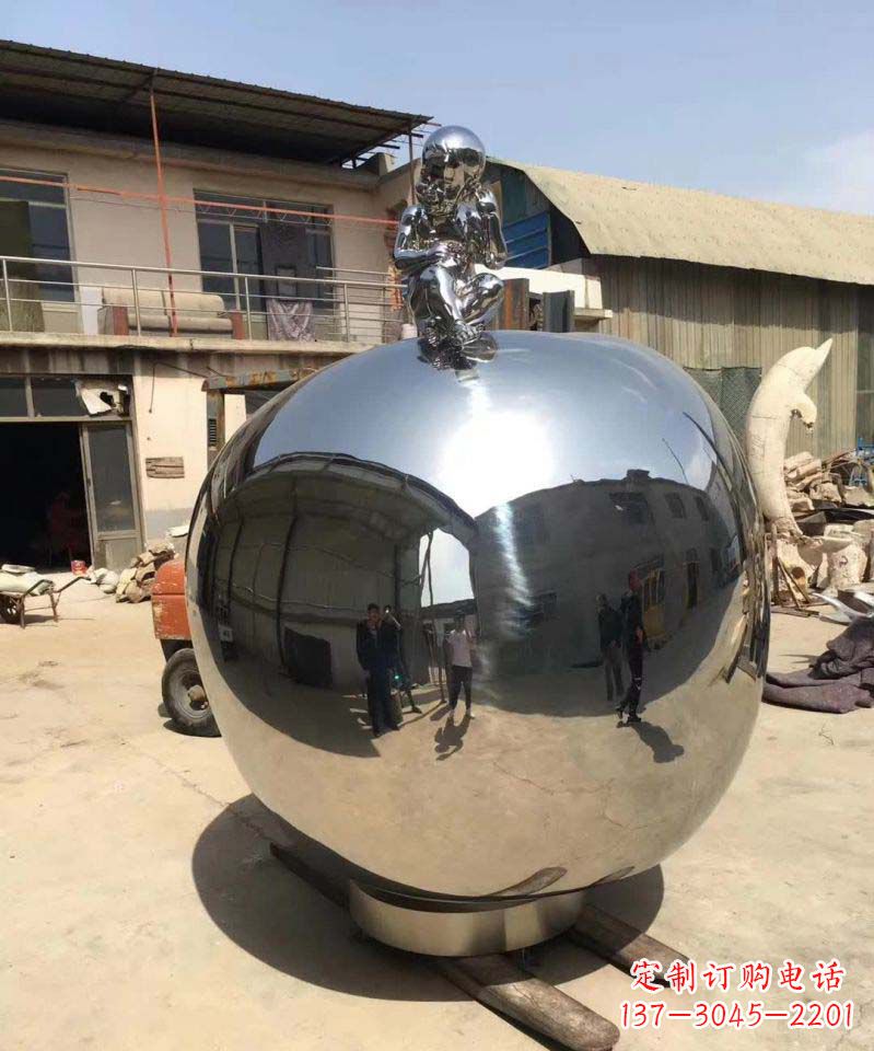 贵州精美不锈钢苹果雕塑
