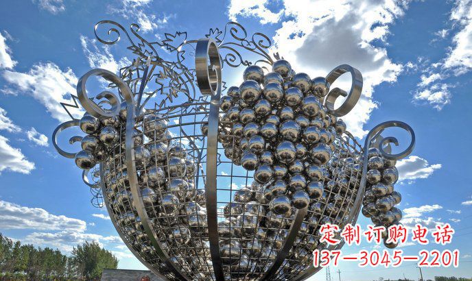 贵州不锈钢葡萄雕塑精致美观、经久耐用
