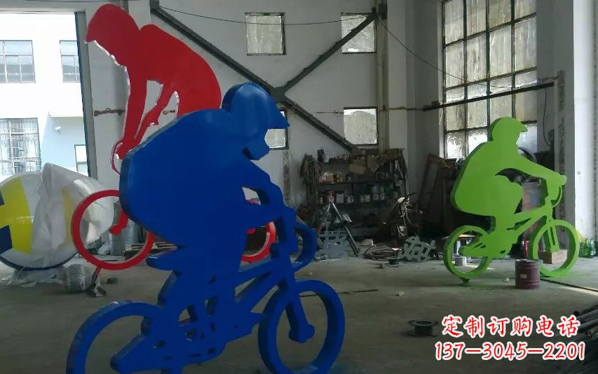 贵州不锈钢骑自行车的运动雕塑