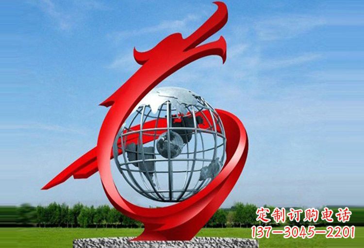 贵州不锈钢地球雕塑精美雕塑饰以美丽世界