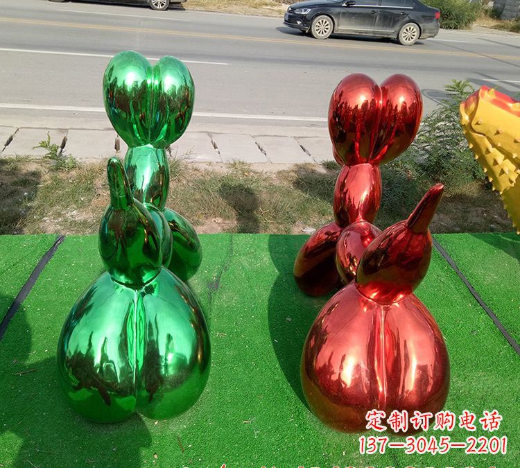 贵州不锈钢气球狗雕塑